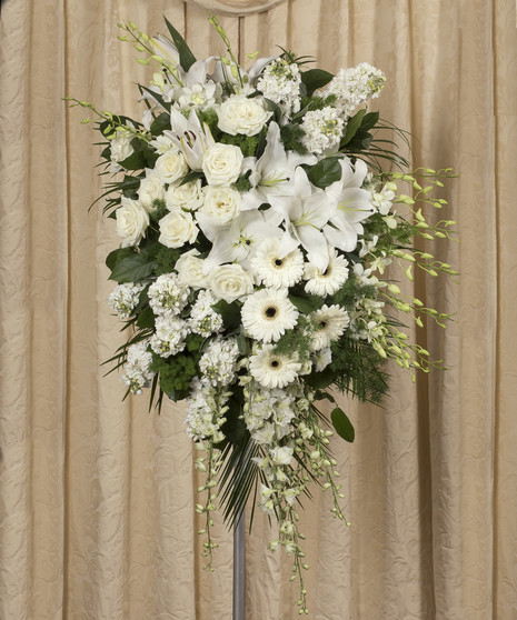 Elegant White Easel Spray