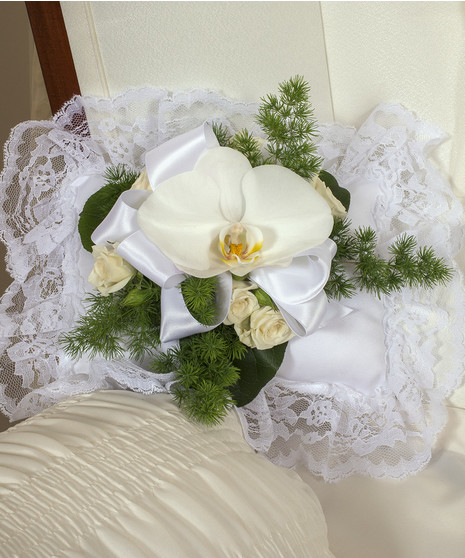 elegant white satin pillow