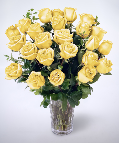 yellow roses in a vase