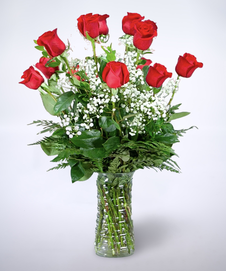 red roses in a vase