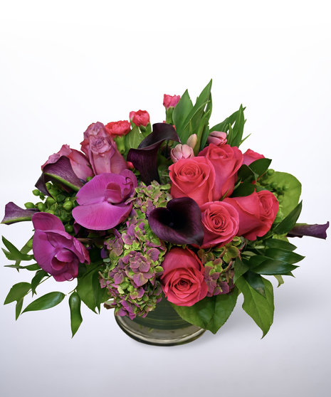 colorful jewel-toned flower arrangement 