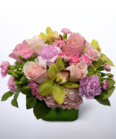english garden style accented with modern orchids