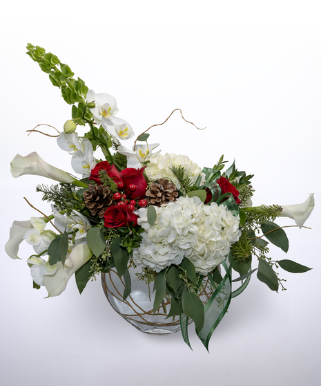 red floral arrangement