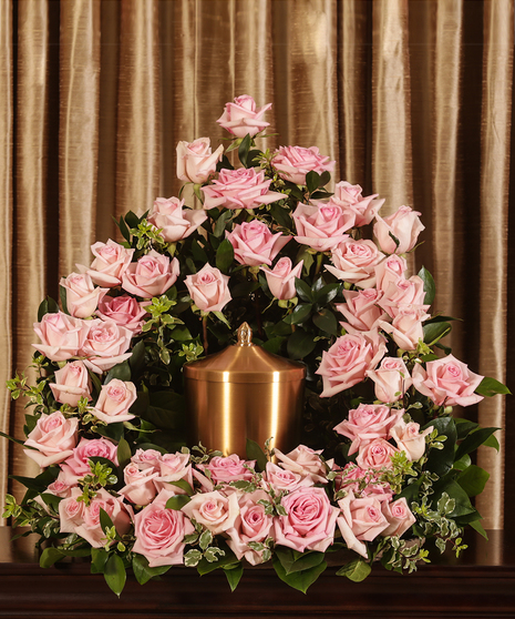 pink rose cremation tribute