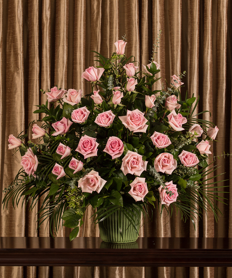 pink rose funeral urn