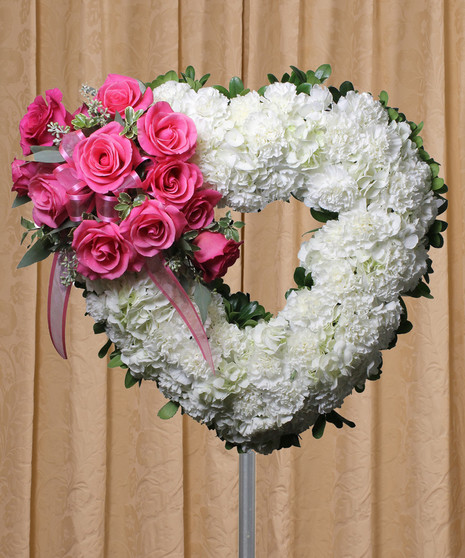 pink rose open heart