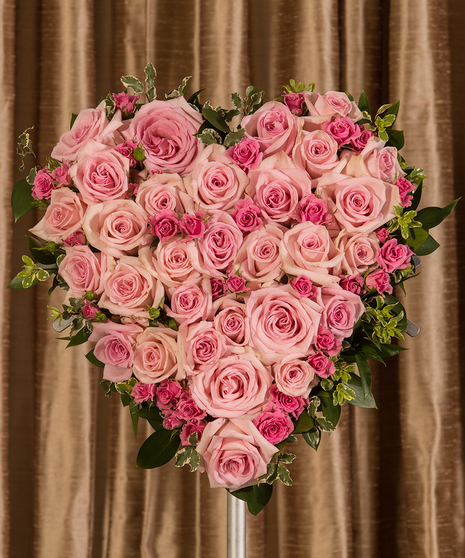 Pink Roses Solid Heart