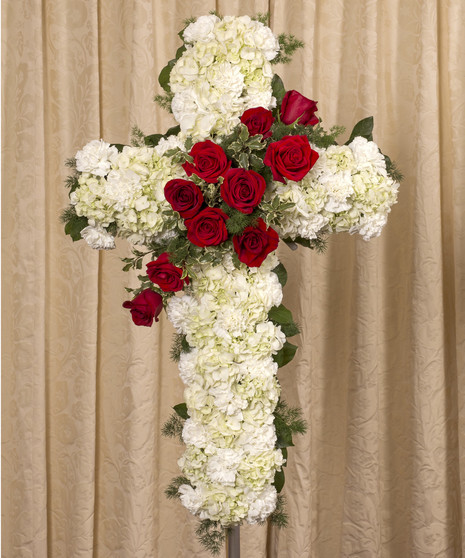 red and white sympathy cross