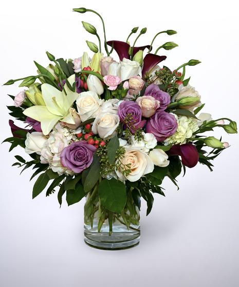 purple and white flowers