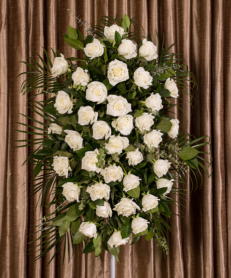 white rose easel spray