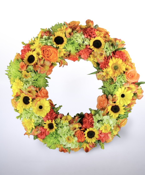 Yellow & Orange Funeral Wreath