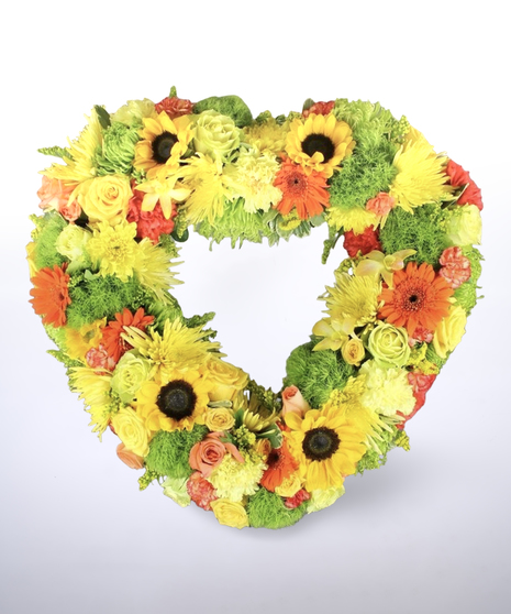 Yellow, Orange, Green Open Heart